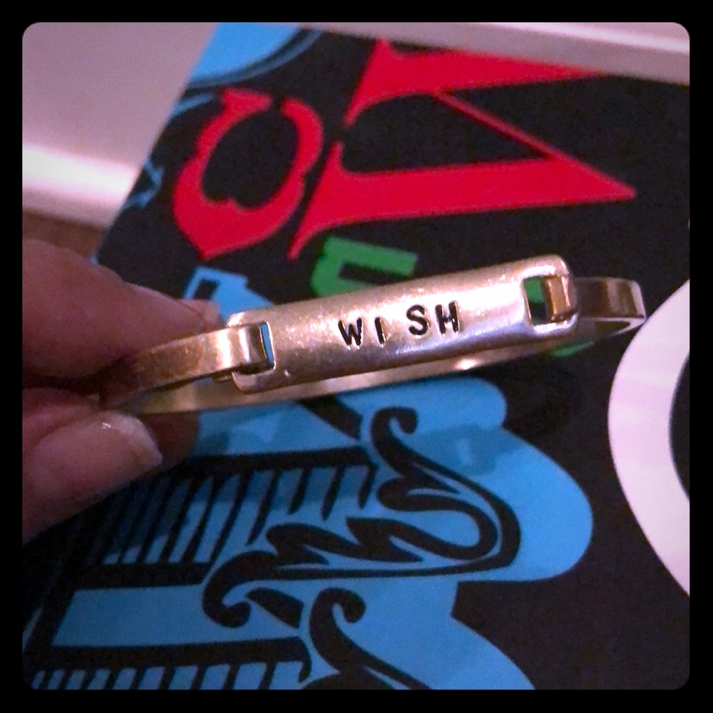 Wish stamped bracelet